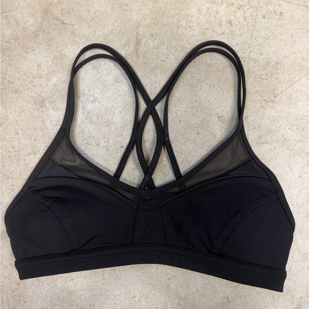 lululemon athletica Black Strappy Mesh-Back Bralette